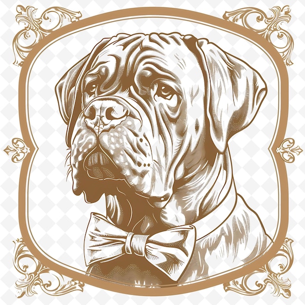 PSD png animal line art and frame stamps collage stamp sketch naturale per l'illustrazione dei personaggi