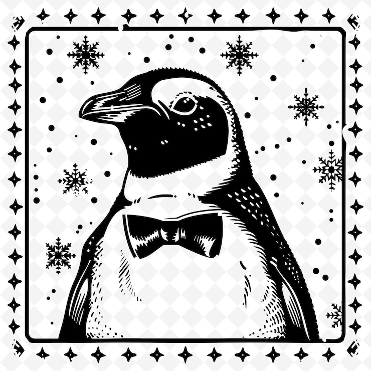 PSD png animal line art and frame stamps collage stamp natural sketch for character illustration