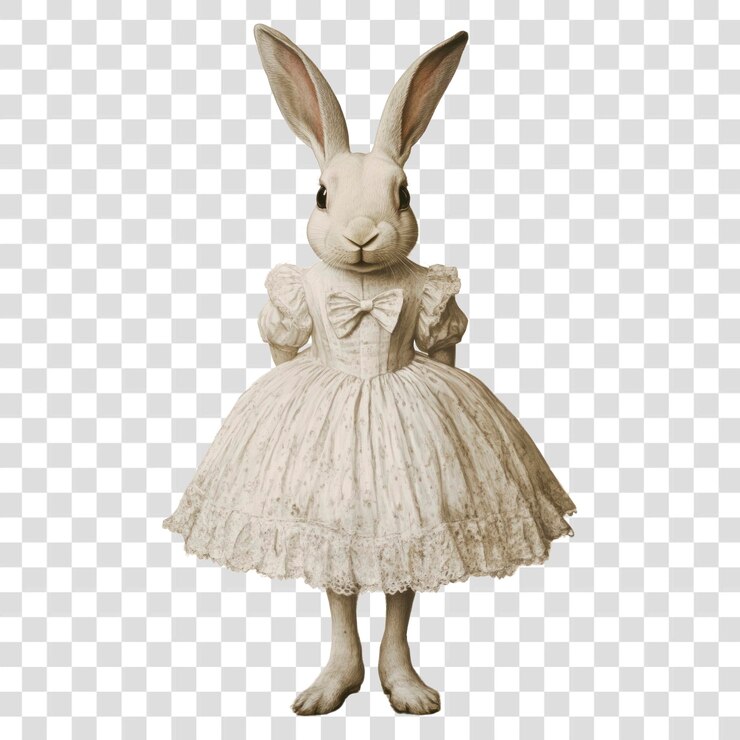 PSD png animal rabbit human dress