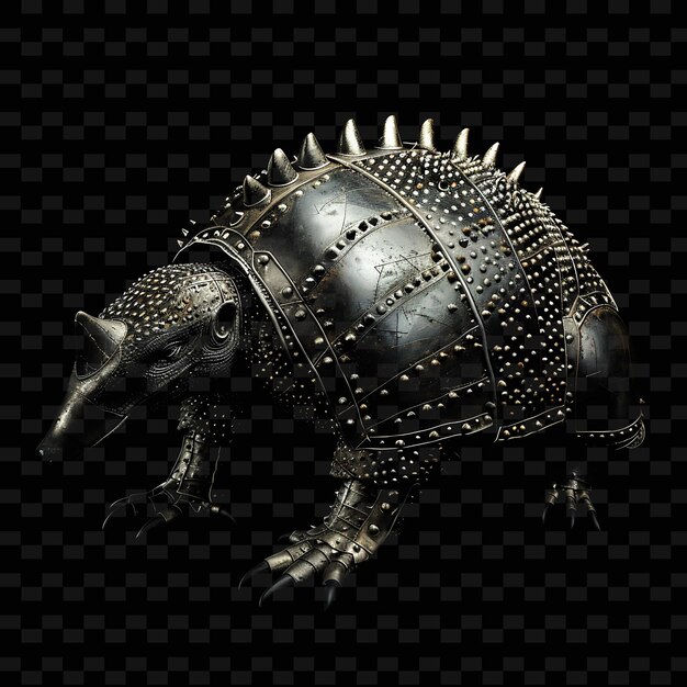 Png armadillo formed in armor material opaque with gray liquid a animal shape abstract art