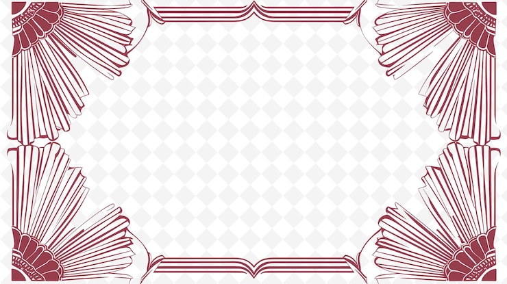 PSD png art deco frame art with geometric patterns and fan decoratio illustration frame art decorative