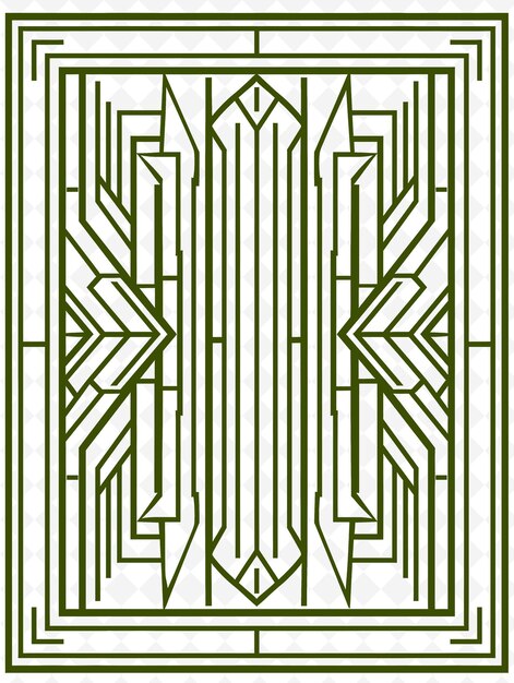 PSD png art deco frame art con motivi geometrici e accenti dorati illustrazione frame art decorative