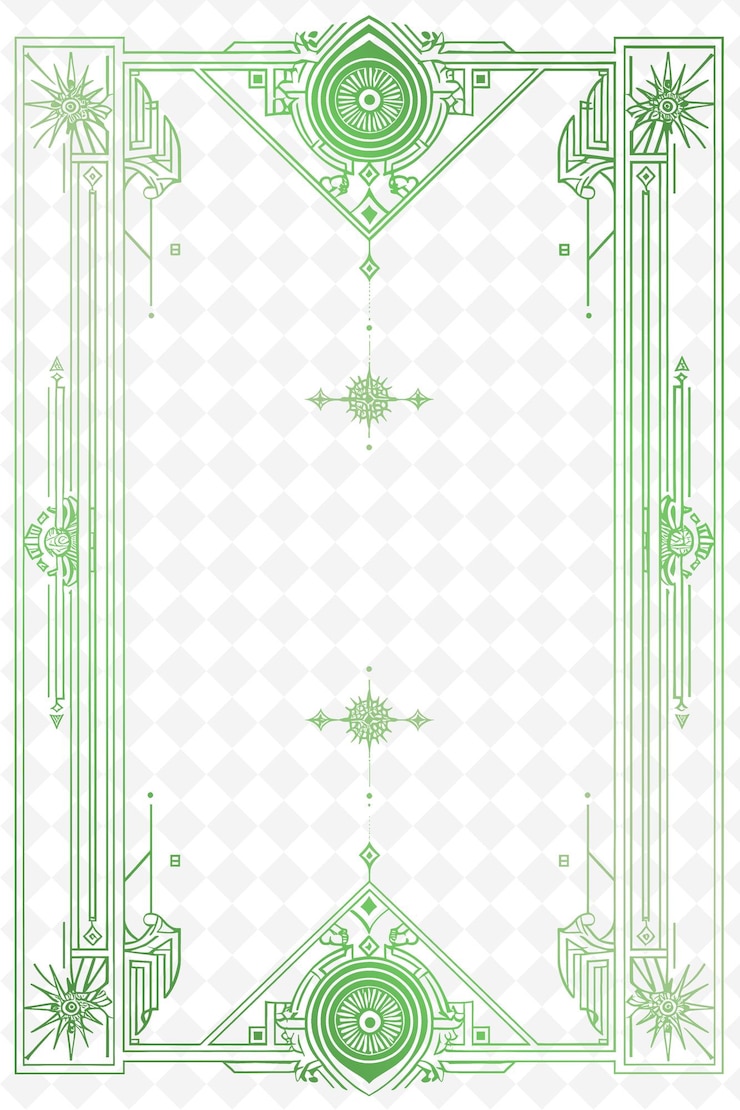 PSD png art deco postcard design with a geometric frame style enhanc outline arts scribble decorative
