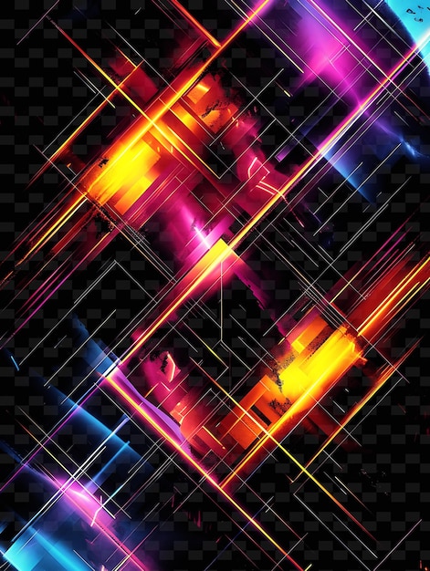 PSD png art deco tape decal con disegni geometrici accentuati al neon una forma creativa al neon y2k decorativa