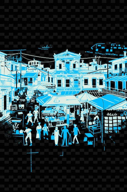 Png Ateny Monastiraki Flea Market Z Tętniącą życiem Ulicą Scene An Illustration Citys Scene Art Decor