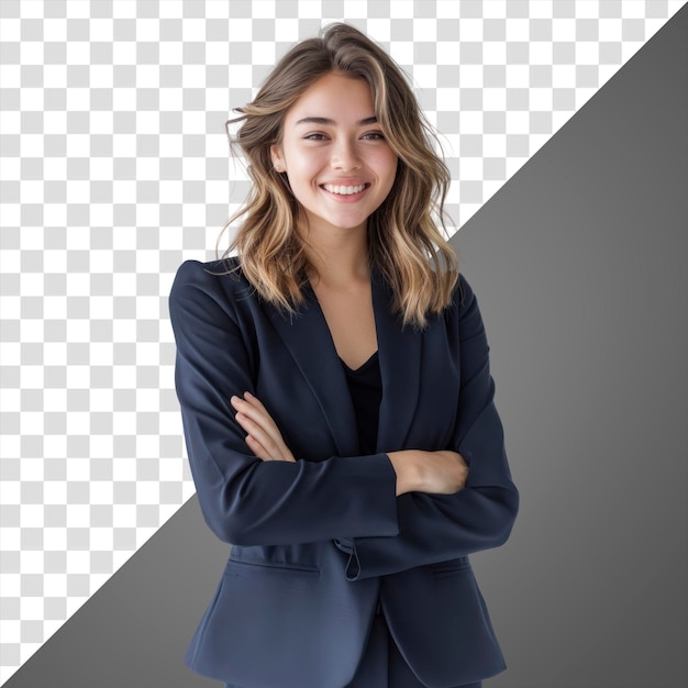 png an attractive western businesswoman smiling portrait professional background