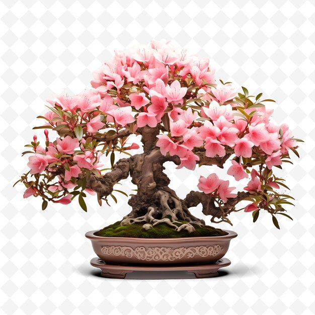 Png azalea bonsai tree ceramic pot small oval leaves harmony con transparent diverse trees decor