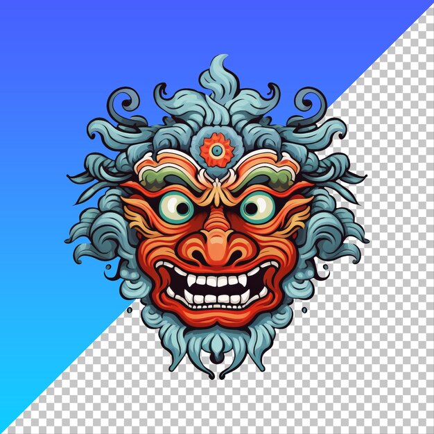 Png balinees barong-ontwerp met leeuwenkop