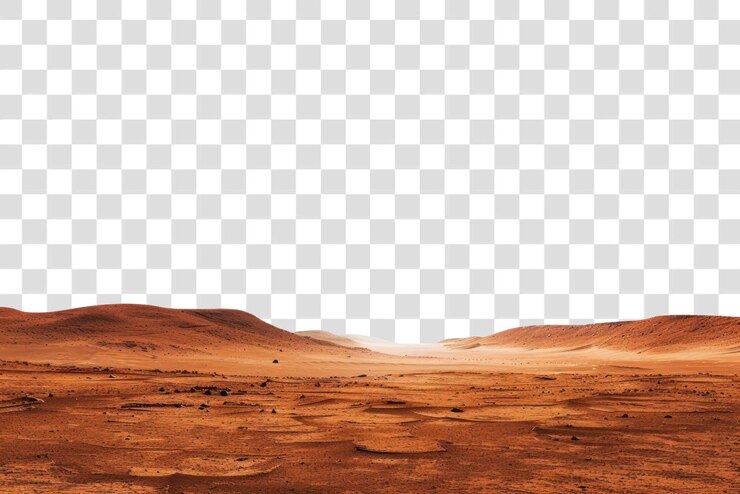PSD png barren desert landscape under sky