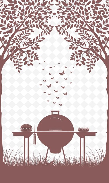 Png Bbq Invitation Postcard Design With Backyard Frame Style Des Outline Arts Scribble Decorative