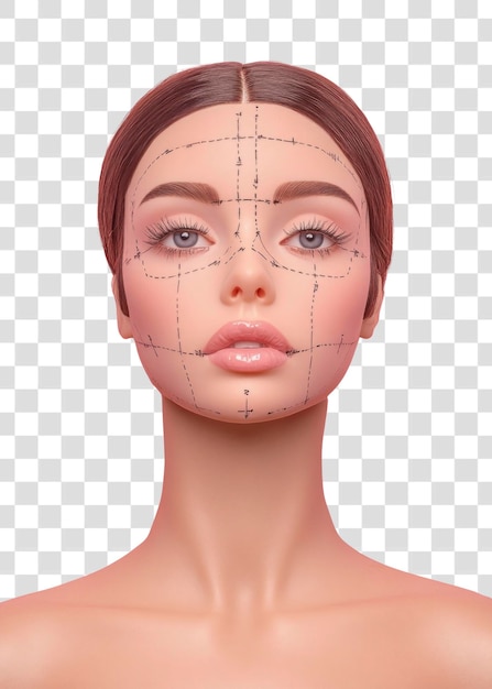 png beautiful woman doll face cosmetic plastic illustration