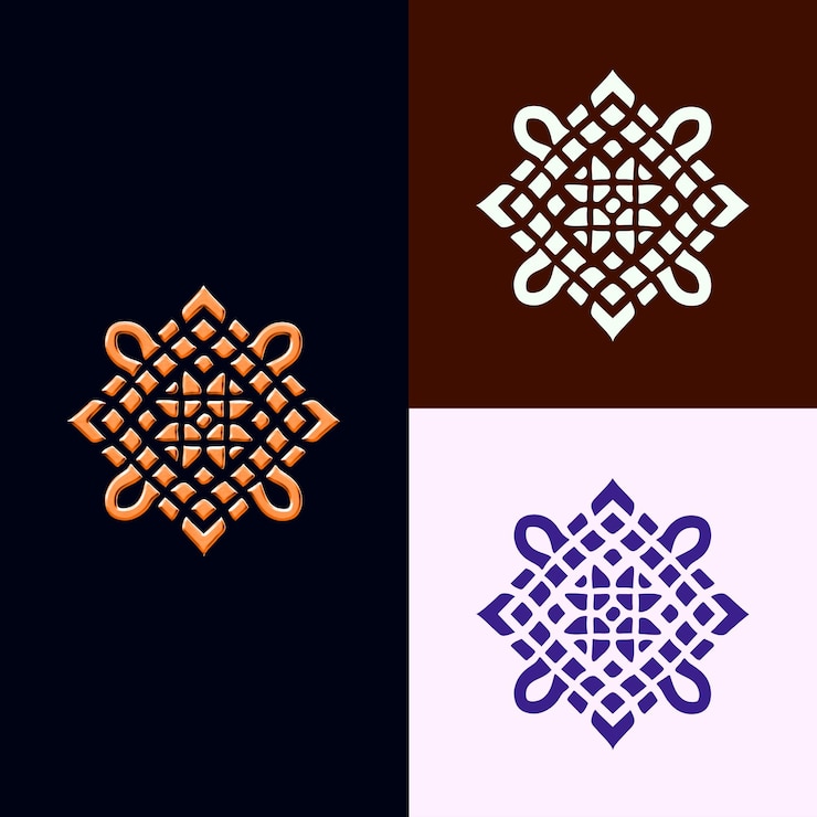 PSD png blotter with classic design showcasing a series of timeless outline art creative designs
