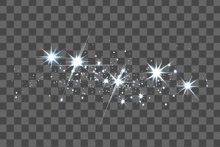 PSD png błyszczące gwiazdy png światła noc czarna