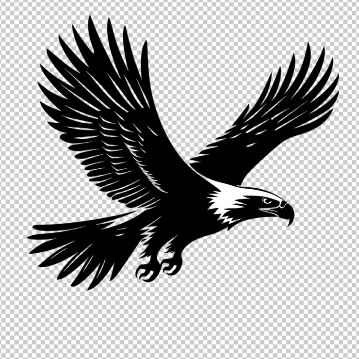 PSD png bold eagle tattoo design