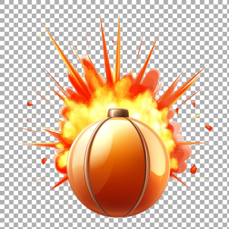 PSD png bomb explosive against transparent background