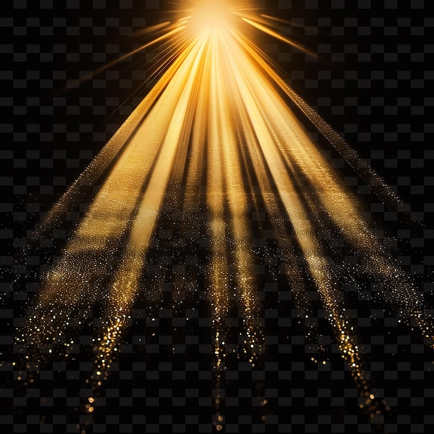 PSD png bottom light rays with bright light and gold radiant color l neon transparent y2k collections