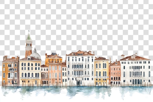 PNG budynki miasta Wenecja architektura ilustracja wodociągowa