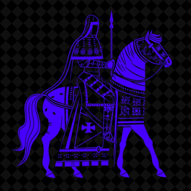 PSD png byzantine cataphract with a kontarion lance and a stoic expr medieval warrior character shape