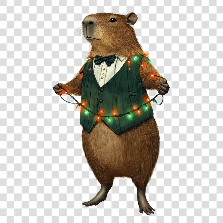 PSD png capybara animal capybara lights
