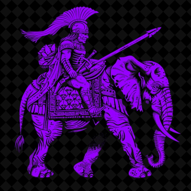 Png карфагенский воин с военным слоном строгое выражение средневековый воин форма персонажа