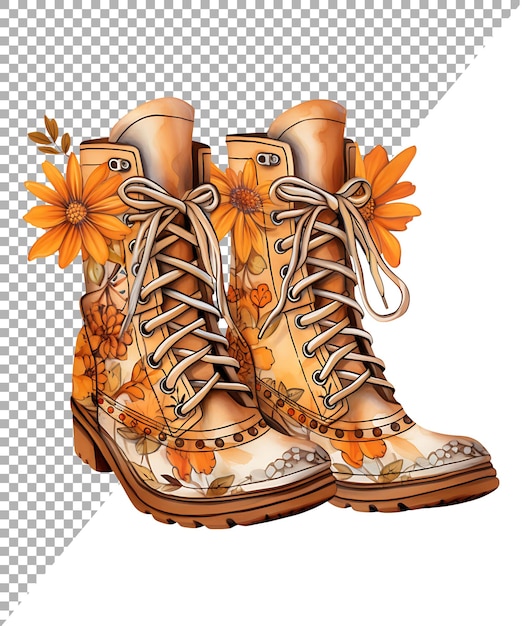 PSD png cartoon flower shoes