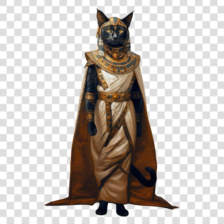PSD png cat costumes wearing cleopatra animal human illustration