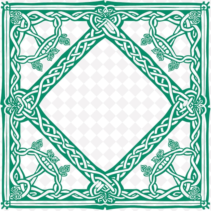 PSD png celtic tribal stamp with knots and triskeles for decorations traditional unique frame decorative