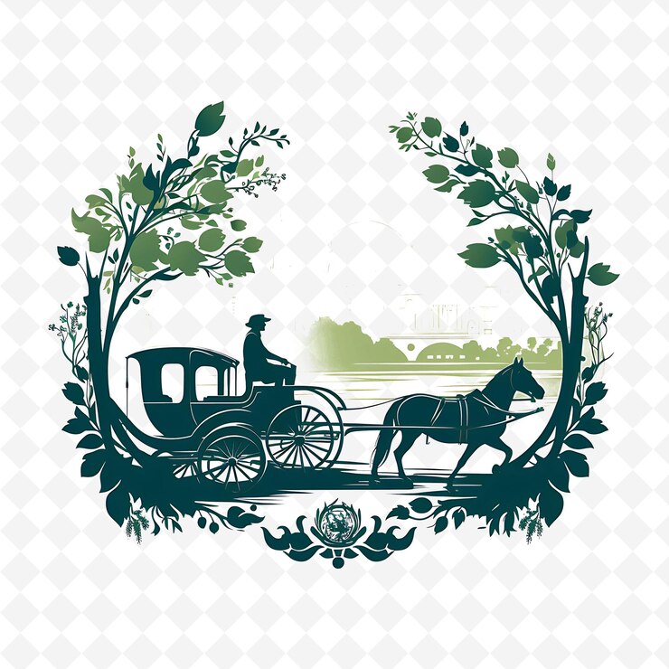 PSD png central park with monochrome emerald green color park scener handdrawn watercolor landscapes
