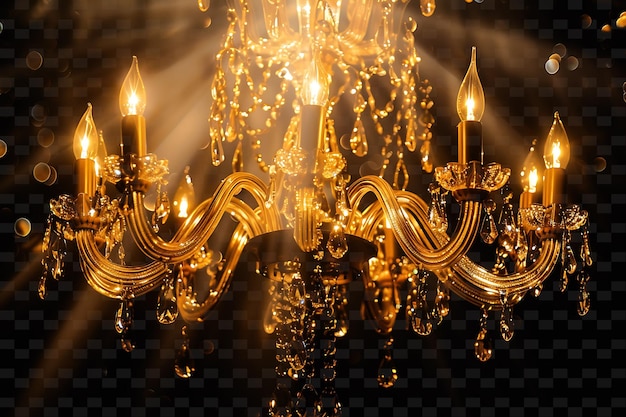 PSD png chandelier light rays with elegant light and yellow white cr neon transparent y2k collections