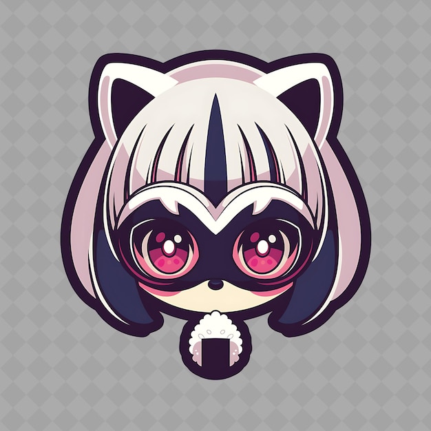 Png Charming I Kawaii Anime Raccoon Girl Z Maską Rakuna I Kreatywną Kolekcją Naklejek Chibi