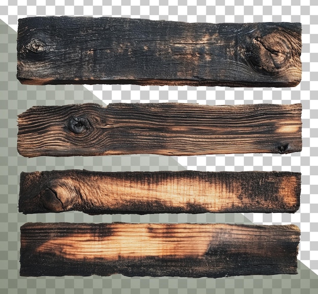 PNG Charred wood on white background