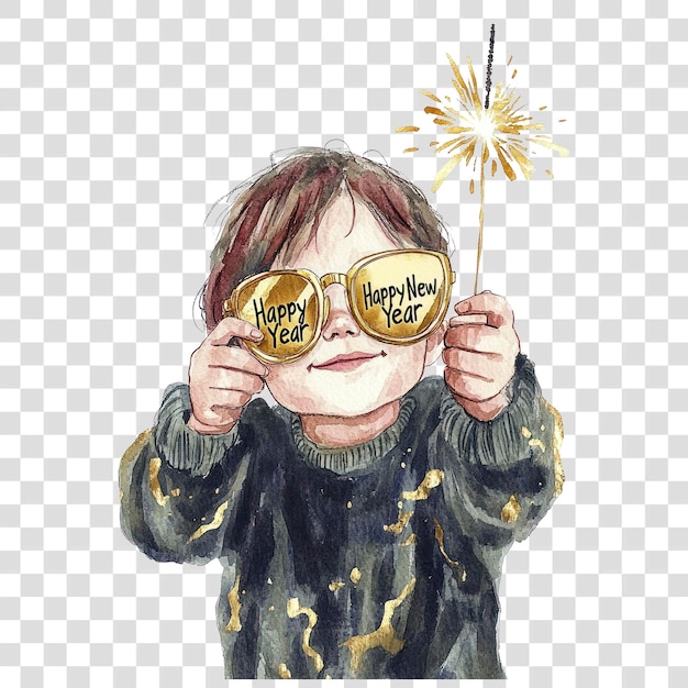 png a child illustration sparkler glasses
