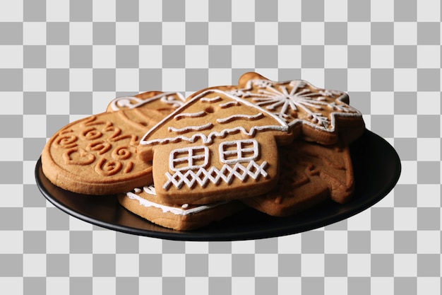PNG Christmas cookies a set of cookies of different shapes isolated on a white background