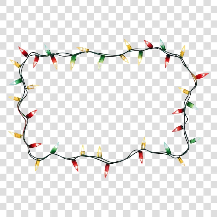 PSD png christmas fancy light frame lights accessories decoration