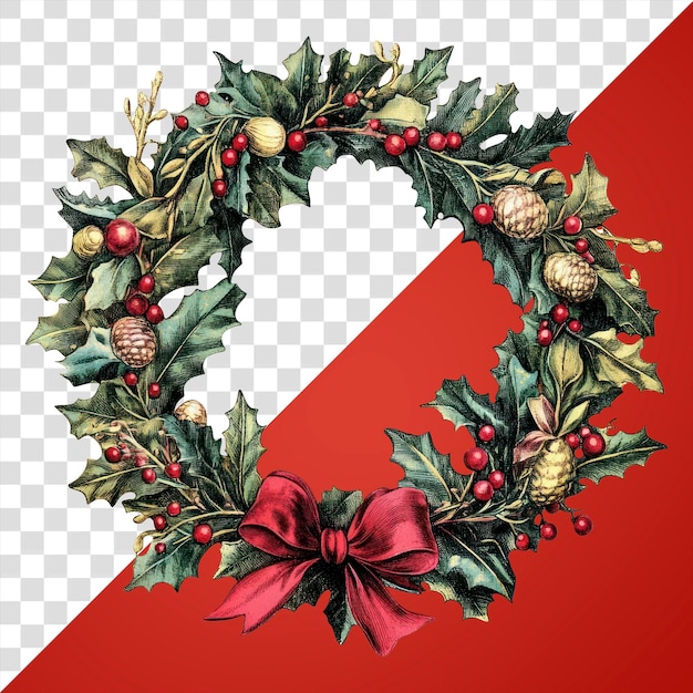 PNG Christmas wreath traditional decoration holiday