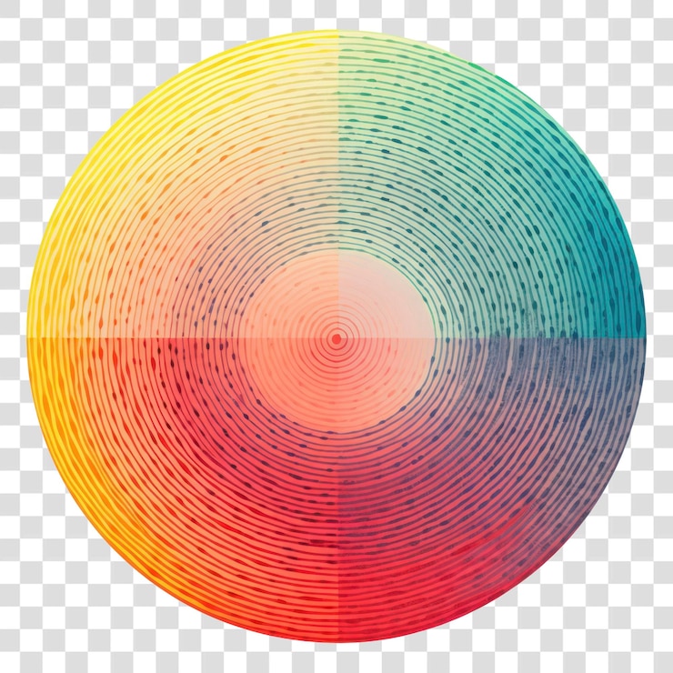 PSD png circle gredient abstract element spiral disk art