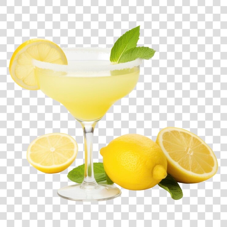 PSD png cocktail lemon drink margarita
