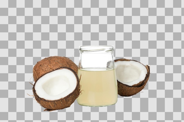 png coconut milk in a jar isolated on white background