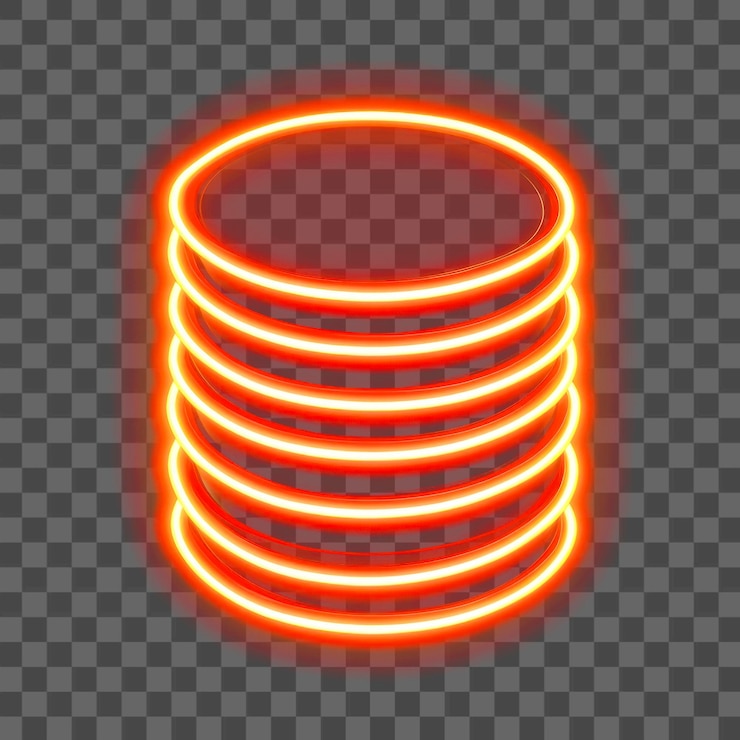 PSD png coin illustration futuristic glowing