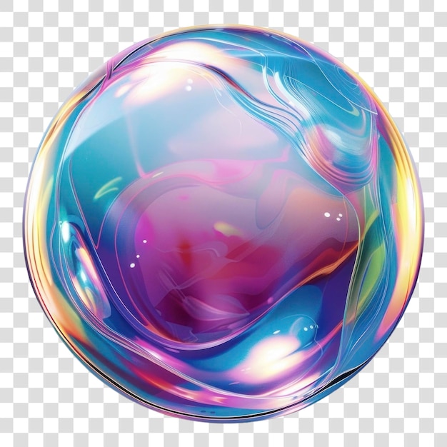 PNG Colorful abstract iridescent sphere