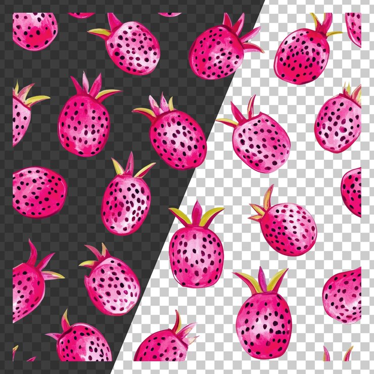 PSD png colorful strawberries on white background