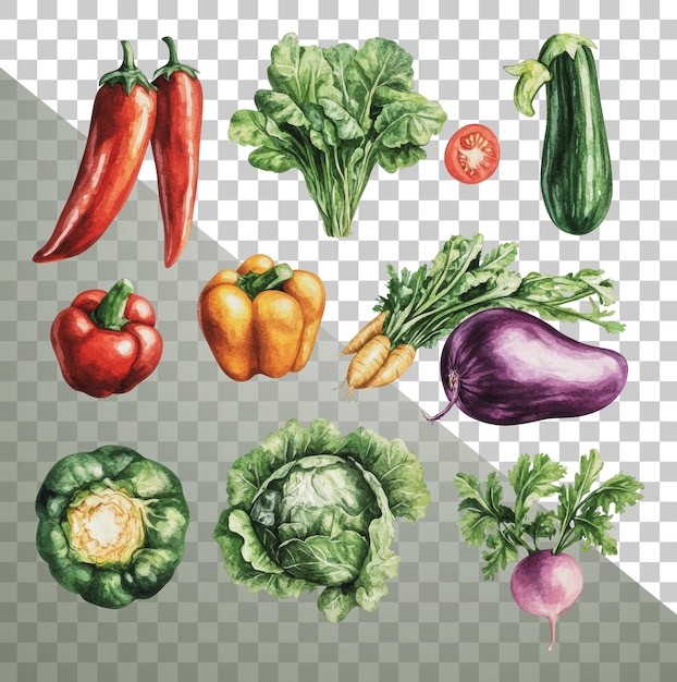 png colorful veggies on white backdrop