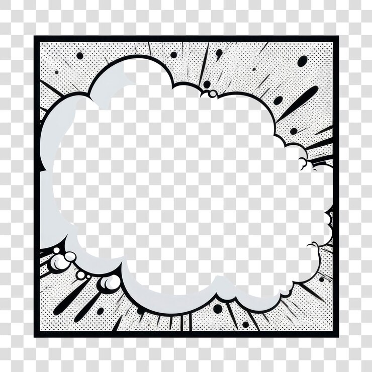 PSD png comic speech bubble explosion