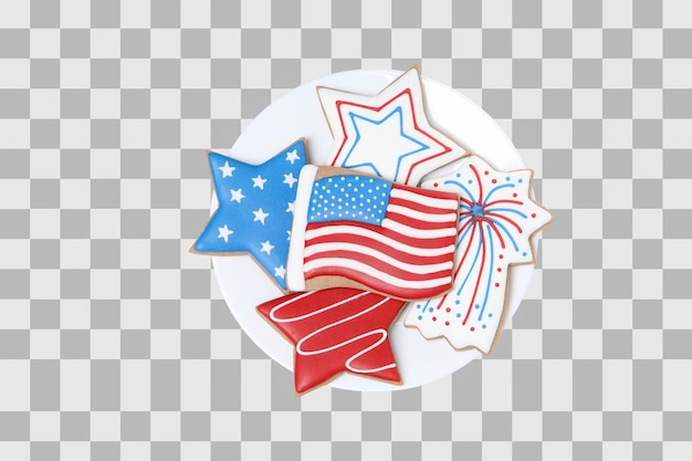PNG-cookies met Amerikaanse symbolen op een witte achtergrond