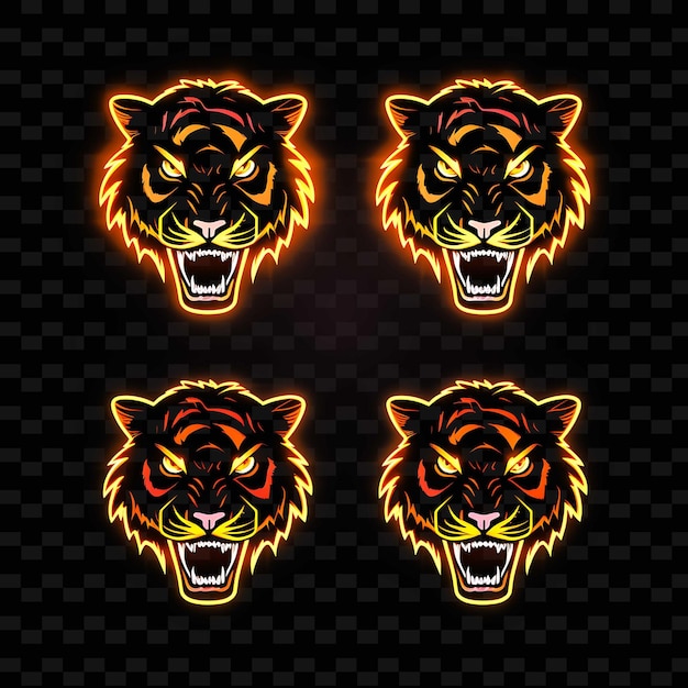 PSD png creative emoji neon line современные элементы дизайна для ярких и захватывающих произведений искусства