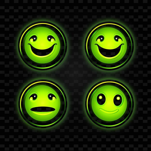 PSD png creative emoji neon line современные элементы дизайна для ярких и захватывающих произведений искусства