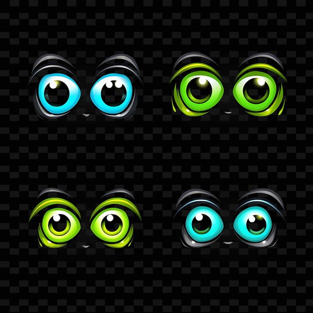 Png creative emoji neon line современные элементы дизайна для ярких и захватывающих произведений искусства