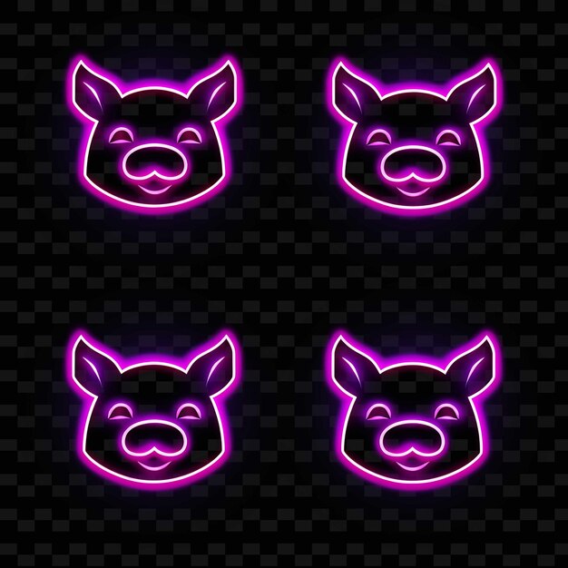 PSD png creative emoji neon line современные элементы дизайна для ярких и захватывающих произведений искусства