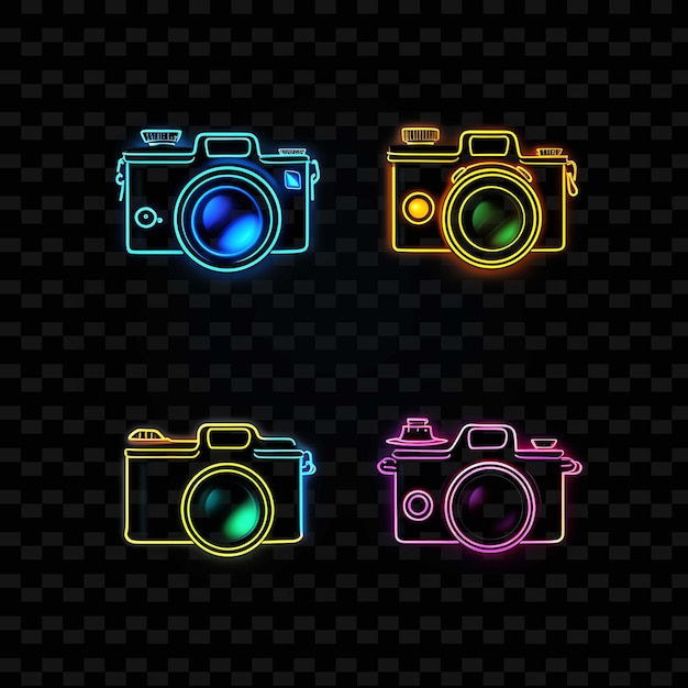 PSD png creative emoji neon line современные элементы дизайна для ярких и захватывающих произведений искусства