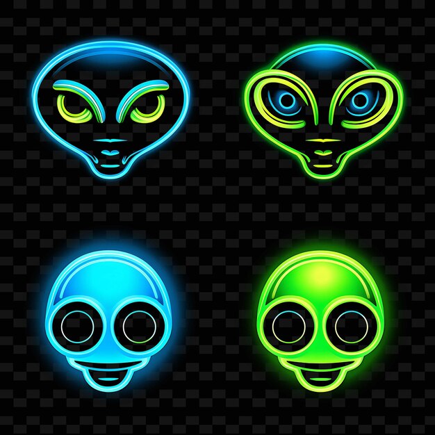 Png creative emoji neon line современные элементы дизайна для ярких и захватывающих произведений искусства